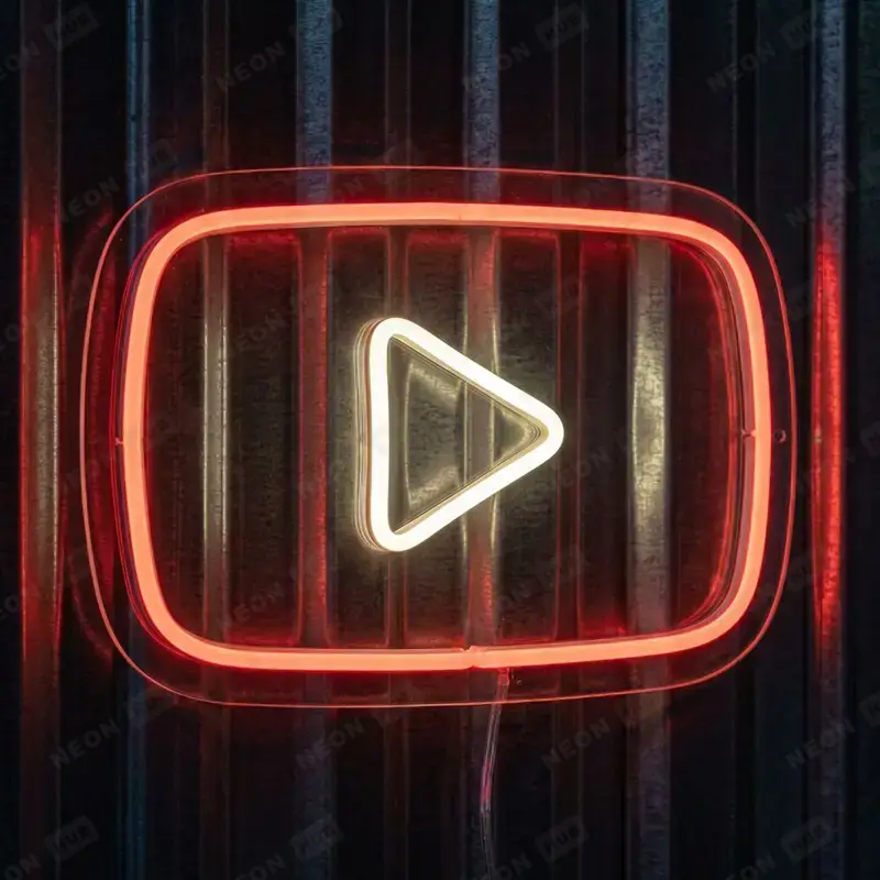 Неоновая вывеска YOUTUBE