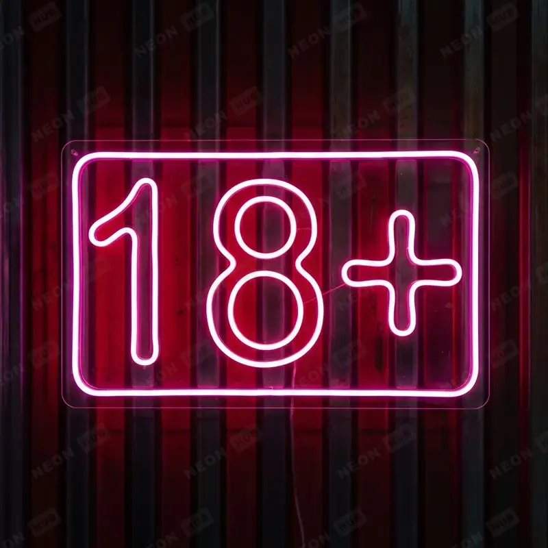Неоновая вывеска 18+